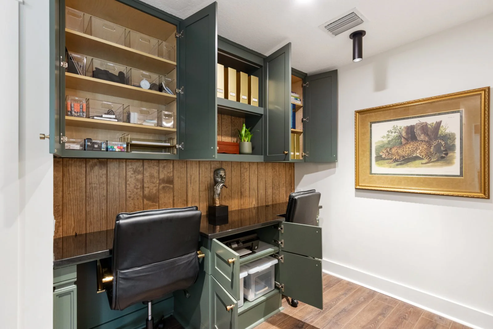 A home office, fully organized